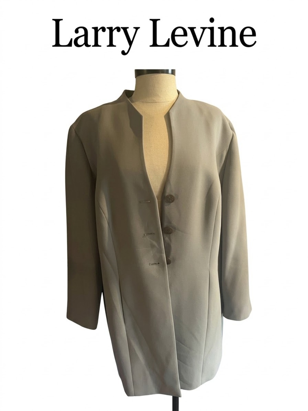 Larry Levine Mint green Minimalist Open-Front Women's Coat Size 18P 0265
